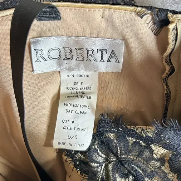 Romantic Goth Evening Empire Gown Black Lace Tiered Tulle Rosette Formal 5/6 - Picture 11 of 14